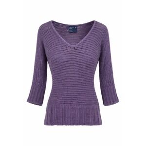 American Eagle Purple Mohair Wool Blend V-Neck Knit Sweater 3/4 Sleeve XS